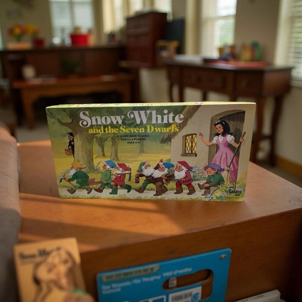 Vintage 1977 Snow White And The Seven Dwarfs Board Game Cadaco COMPLETE